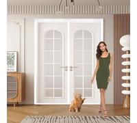 Cortina Mosquitera Puerta 65 x 190 cm Transpirables Antimosquitos, Sin Taladros, Magnético Automático, Con Velcra, Mosquitera Porte Magnética para Pasillos Balcn Puertas, Blanco