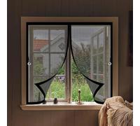 Cortina Mosquitera Puerta Exterior 123 x 133 cm Imanes Más Fuertes, Protección Contra Insectos, sin Taladrar Cortina Mosquiteras Magnética para Correderas, Garaje O Patio, Negro