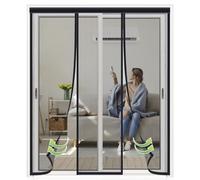 Cortina Mosquitera Puerta ExteriorTerraza 135x190cm Negro Magnética Repelente de Mosquitos Bodega