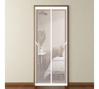 Cortina Mosquitera Puerta Magnetica 100 x 230 cm Malla Anti Insectos Mantiene el Aire Fresco Cortina Mosquitera Para Puertas de Madera/Hierro/Metálicas, Blanco