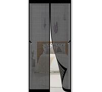 Cortina Mosquitera Puerta Magnetica 85 x 190 cm Cortina Antimosquitos con iman Fácil Instalación sin Taladrar Magnético Cortina Para Puerta Balcón de Sala de Estar, Negro