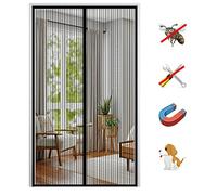 Cortina Mosquitera Puerta Magnetica, Cortina Protección Contra Insectos sin Taladrar para Puerta de Balcón Sala de Estar Puerta de Patio-Black-A|| 90x205cm(35x80inch)