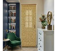 Cortina Mosquitera Separador de Ambientes Ecológico de Perlas Para Puerta de Balcón Para Balcón, Dormitorio, Camping Comedor, Cortina de Cuentas de Bambú Natural(Original Wood,60x190cm)