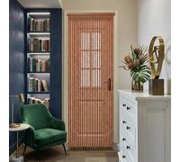 Cortina Mosquitera Separador de Ambientes Ecológico de Perlas Para Puerta de Balcón Para Balcón, Dormitorio, Camping Comedor, Cortina de Cuentas de Bambú Natural(Teak,60x190cm)