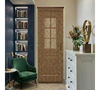 Cortina Mosquitera Separador de Ambientes Ecológico de Perlas Para Puerta de Balcón Para Balcón, Dormitorio, Camping Comedor, Cortina de Cuentas de Bambú Natural(Coffee,60x190cm)