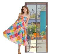 Cortina Mosquiteras para Puerta 100 x 214 cm Se Cierra Automáticamente Cortina Magnética No Requiere Herramientas, Fácil de Instalar para Puertas de Patio y Balconeras, Gris