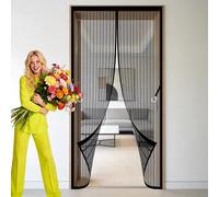 Cortina Mosquiteras para Puerta 100 x 260 cm Magnético Automático Mosquitera Cortina Puerta Magnetica Lejos de Los Mosquitos para Exterior de Balcón Patio, Negro