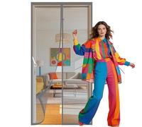 Cortina Mosquiteras para Puerta 110 x 240 cm Magnético Automático Rede Mosquito Porta Magnética Mantiene El Aire Fresco para Todos Los Tamaños de Puertas, Gris