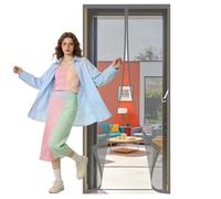 Cortina Mosquiteras para Puerta 117 x 226 cm Varios Tallas Mosquitera Ventana Magnetica Montaje Sencillo sin Necesidad de Taladrar para Todos Los Tamaños de Puertas, Gris