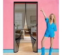 Cortina Mosquiteras para Puerta 117 x 281 cm Imanes para Un Autocierre Cortina Mosquitera Magnética Fácil Instalación sin Taladrar para Puerta Del Balcón, Patio, Negro