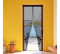 Cortina Mosquiteras para Puerta 117 x 294 cm Magnético Automático Cortinas Mosquitera Puerta Resistente para Puertas Cortina de Sala de Estar Balcón Corredera de Patio, Negro