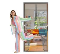 Cortina Mosquiteras para Puerta 119 x 234 cm Se Cierra Automáticamente Cortina Mosquitera Magnética Puertas Mantiene El Aire Fresco para Puerta Del Balcón, Patio, Gris