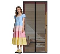 Cortina Mosquiteras para Puerta 120 x 294 cm Varios Tallas Mosquitera Puerta con Iman Mantiene El Aire Fresco para Balcón Salón Dormitorio de Patio, Negro