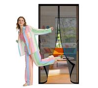 Cortina Mosquiteras para Puerta 127 x 192 cm Se Cierra Automáticamente Cortina Mosquitera Magnética Puertas Mantiene El Aire Fresco para Puerta Del Balcón, Patio, Negro
