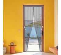 Cortina Mosquiteras para Puerta 128 x 292 cm Magnético Automático Cortinas Mosquitera Puerta Resistente para Puertas Cortina de Sala de Estar Balcón Corredera de Patio, Gris