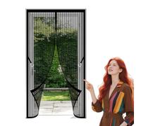 Cortina Mosquiteras para Puerta 63 x 180 cm Cierre Magnético de Arriba a Abajo Mosquito Net No Requiere Herramientas, Fácil de Instalar para Todos Los Tamaños de Puertas, Negro