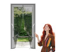 Cortina Mosquiteras para Puerta 65 x 195 cm Cierre Magnético de Arriba a Abajo Mosquito Net No Requiere Herramientas, Fácil de Instalar para Todos Los Tamaños de Puertas, Gris