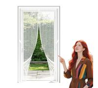 Cortina Mosquiteras para Puerta 75 x 182 cm Cierre Magnético de Arriba a Abajo Mosquito Net No Requiere Herramientas, Fácil de Instalar para Todos Los Tamaños de Puertas, Blanco