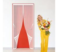 Cortina Mosquiteras para Puerta 80 x 254 cm Imanes para Un Autocierre Cortina Mosquitera Magnética Puertas Lejos de Los Mosquitos para Puertas de Salón Balcón Corredor, Blanco