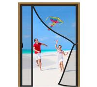 Cortina Mosquiteras para Puertas 190x200cm Sin Taladrar Mosquitera Magnética Se Cierra Magnéticamente al Instante Manos Libres para Cocina Balcon Dormitorio Negro