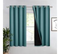 Cortina NICETOWN 100 % opaca con forro negro, aislante t rmico, de dos capas, para ventanas peque as, ideal para el comedor (1 panel, 132 cm de a