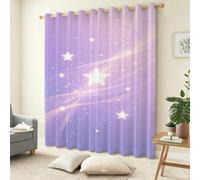 Cortina Opaca 117x138 cm Estrellas Centelleantes Cortinas Salon Modernas 2 Piezas 3D Tema de Ensueño Cortinas Termicas Aislantes Frio Y Calor con Ojales para Puertas Ventana Balcón C.1001