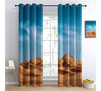 Cortina Opaca 140x250 cm Desiertos Cortinas Salon Modernas 2 Piezas 3D Duna Cortinas Termicas Aislantes Frio Y Calor con Ojales para Dortmitorio Matrimonio B.1527