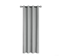 Cortina opaca con aislamiento térmico para puerta con ojales para diseño superior de anillo, para dormitorio, sala de estar, cine en casa, bloqueo de luz, cortina cálida (gris)