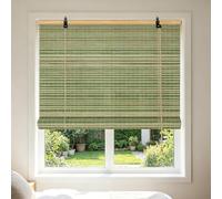 Cortina opaca de bambú verde hecha a mano, 70 x 150 cm, protección solar, transpirable, romana, para ventana, sala de estar, puerta, decoración del hogar ecológica