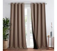 Cortina opaca extra larga NICETOWN para recibidor y villa, 100 % opaca, con forro negro, para trabajadores nocturnos, 132 cm de ancho x 274 cm de