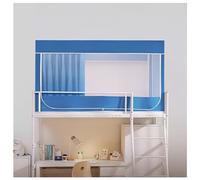 Cortina opaca para cama con dosel, tienda de campaña para cama individual, estructura de cama con dosel de 4 esquinas, estructura para litera individual, estructura de litera con postes, azul claro