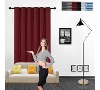 Cortina opaca roja de 170 x 150 cm, cortinas opacas que reducen el calor, con ojales para una fácil instalación, perfecta para decoración de sala de estar
