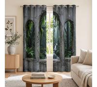 Cortina Opaca Selva Tropical Cascadas Arroyos Para Ventana Dormitorio, Cortinas Vistas Naturales Desde Las Ruinas Opacas Termicas Aislantes Frio Y Calor Para Sala De Estar Comedor, 140 x 225 cm