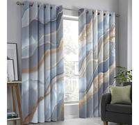 Cortina Opaca Textura Mármol Elegante Y Lujoso, con Ojales Metálicos En La Parte Superior, con Aislamiento Térmico, Bloqueo De Luz para Dormitorio, Sala De Estar Y Dormitorio, 117 X 137 Cm, Gris