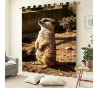 Cortina Opacas Largas 140x260 cm Marmota Cortinas Salon Modernas 2 Piezas 3D Vida Silvestre Cortina Termicas Aislantes Frio Y Calor con Ojales para Dormitorio Adulto C.1491
