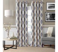 Cortina oscurecedora Navara Medallion de Elrene Home Fashions, panel individual, 132 x 213 cm (1 panel), color azul marino