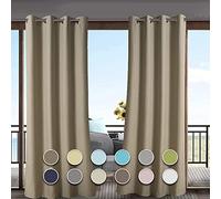 Cortina para balcón exterior, 210 x 180 cm, protección UV, resistente al viento, repelente al agua, para pérgolas, terrazas, cenadores, sombrilla, 1 pieza, ideal para espacios al aire libre