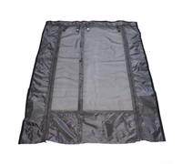 Cortina para caravana T5 para autocaravana T6, cierre central de 180 x 133 cm, red de malla negra con doble cremallera, cubierta de ventana de privacidad para camping, pesca, incluye ganchos y clips