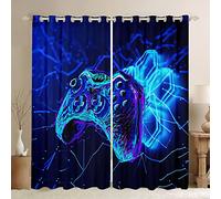 Cortina para niños Gamepad con Tratamiento de Ventana, Color Azul,Moderna, para Ventana de Gamer, Consola de Juegos, Cortina de Ventana geometría de 46 x 72