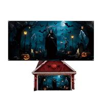 Cortina Para Puerta De Garaje - Decoración De Terror Para Garaje - Gran Telón De Fondo De Pared Para Fotografía En Exteriores Decoración De Patio Jardín Hogar