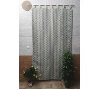 Cortina para Puerta Exterior - Protección para tu Entrada en la Calle 140x260cm - Olas en Azul. para Puertas Ventanas y Patios Interior Exterior confeccionada en España.