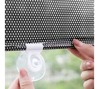 Cortina para Ventana con Ventosa,Sombra retráctil para balcón lunares negros,Parasol Persianas TelescóPica Estores Enrollables Opacos para Dormitorio,Auto,baño,Aislamiento térmico (58x125cm)
