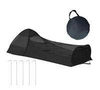 Cortina plegable para cama individual desplegable en la red del saco de dormir portátil con cremallera de doble rejilla de respiración fina, gran refugiado para dormitorio y viajes a