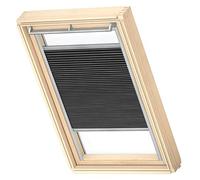 Cortina Plisada de máximo Aislamiento para Ventana de Techo VELUX M04, M34, Carbón con guía Lateral Gris