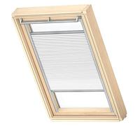 Cortina Plisada de máximo Aislamiento para Ventana de Techo VELUX S06, S36, Blanco con guía Lateral Gris