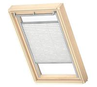 Cortina Plisada velux para Ventana de Techo VELUX Original M08, M38, Blanco Clásico con guía Lateral Gris