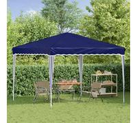 Cortina Pop-Up 288 x 288 x 245 cm azul tela Oxford | Impermeable, estructura de acero barnizado en polvo, altura ajustable 3 niveles, incluye cuerdas y piquetas