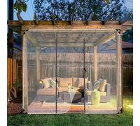 Cortina Puerta Exterior con Cremallera, Transparente Lona Panel Lateral de PVC Cortina Exterior Impermeable para Porche, Jardín, Personalizable (Color : Transparent, Size : 3x2.5m)