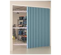 Cortina Puerta Interior Dormitorio Opaca, Cortinas Cocina Puerta con Pista, Cortina Cocina Plisada Plegable Invisible con Botón Magnético para Dormitorio, Sala De Estar Y Cocina(A,Track W200cm/Curtain