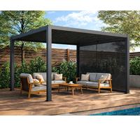 Cortina retráctil para pérgola bioclimática - An.300 cm x Alt.234cm - Antracita - COSMA